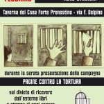 Mercoledì 17 febbraio - Cena a sostegno della Rete Evasioni @ Taverna del Forte Prenestino