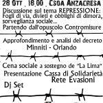 Potenza - 28 ottobre - Iniziativa benefit Cassa di solidarietà "La Lima" @ CSOA Anzacresa