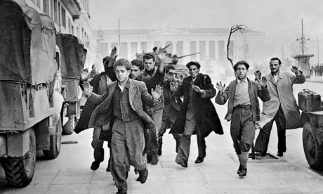 Communist partisans being arrested,  December,1944.