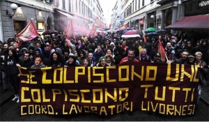 Livorno corteo cittadino del coordinamento dei lavoratori