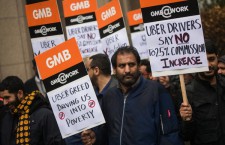 GMB Union Uber Drivers Protest Against An Increase In Commission By Uber Technologies Inc.