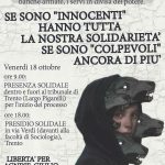 Trento - 18 ottobre giornata solidale con arrestatx nell'operazione Renata