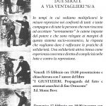 Napoli - "Riflessioni tra passato e presente" - 17/2 incontro con la cassa di solidarietà La Lima