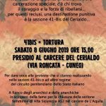 Cuneo - 8 giugno presidio al carcere. 41bis = tortura