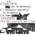Bologna - Lunedì 17 giugno - Presidio solidale per detenutx in sciopero della fame