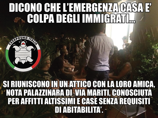 L'attico dove si è tenuta "l'iniziativa"