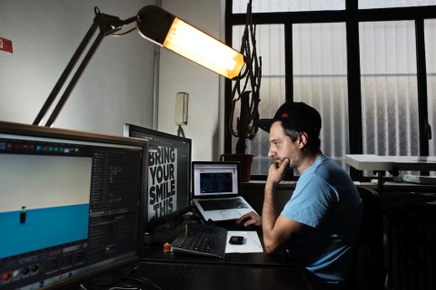 Davide Rovere al lavoro 