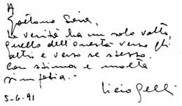 Une lettre de Licio ...