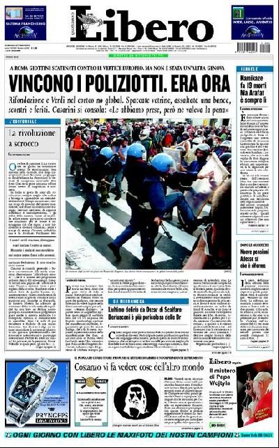 La  prima pagina di ...