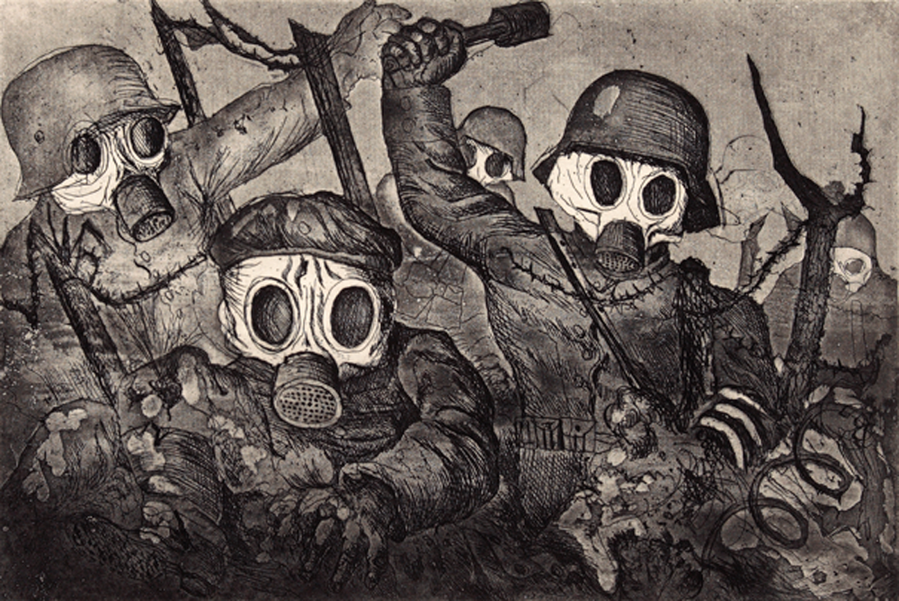 otto dix, la guerra durante un attacco di gas